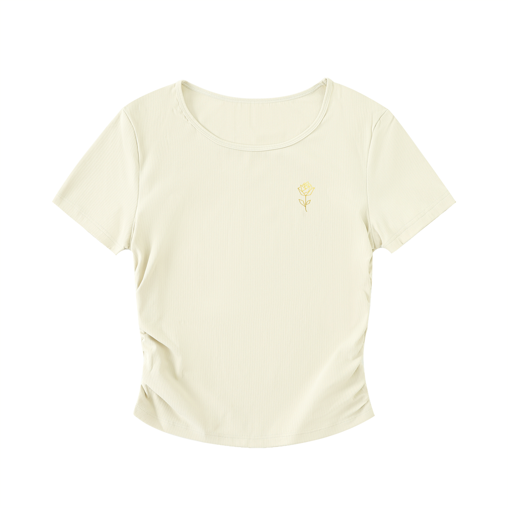 OLIVIA RUCHED CROP-TOP TEE