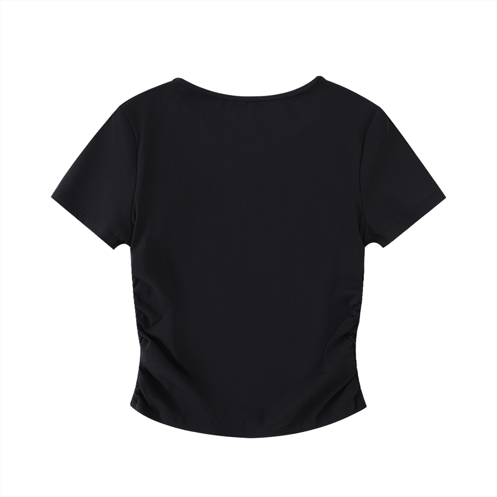 OLIVIA RUCHED CROP-TOP TEE