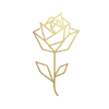 Gold rose outline on a white background