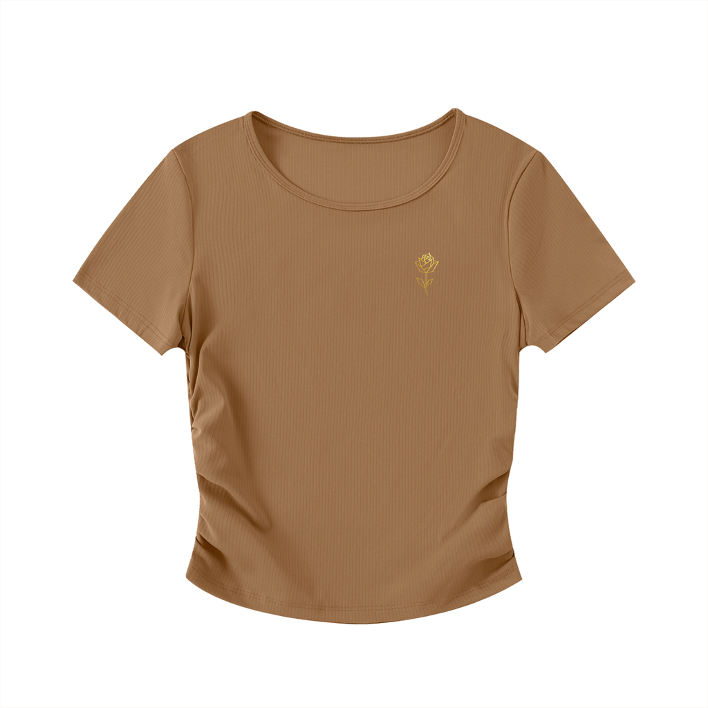 OLIVIA RUCHED CROP-TOP TEE