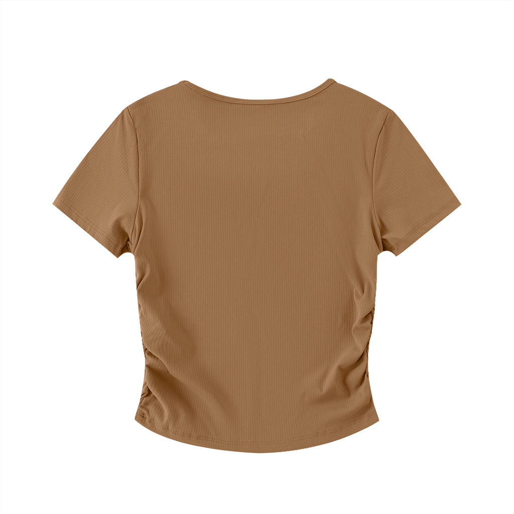 OLIVIA RUCHED CROP-TOP TEE