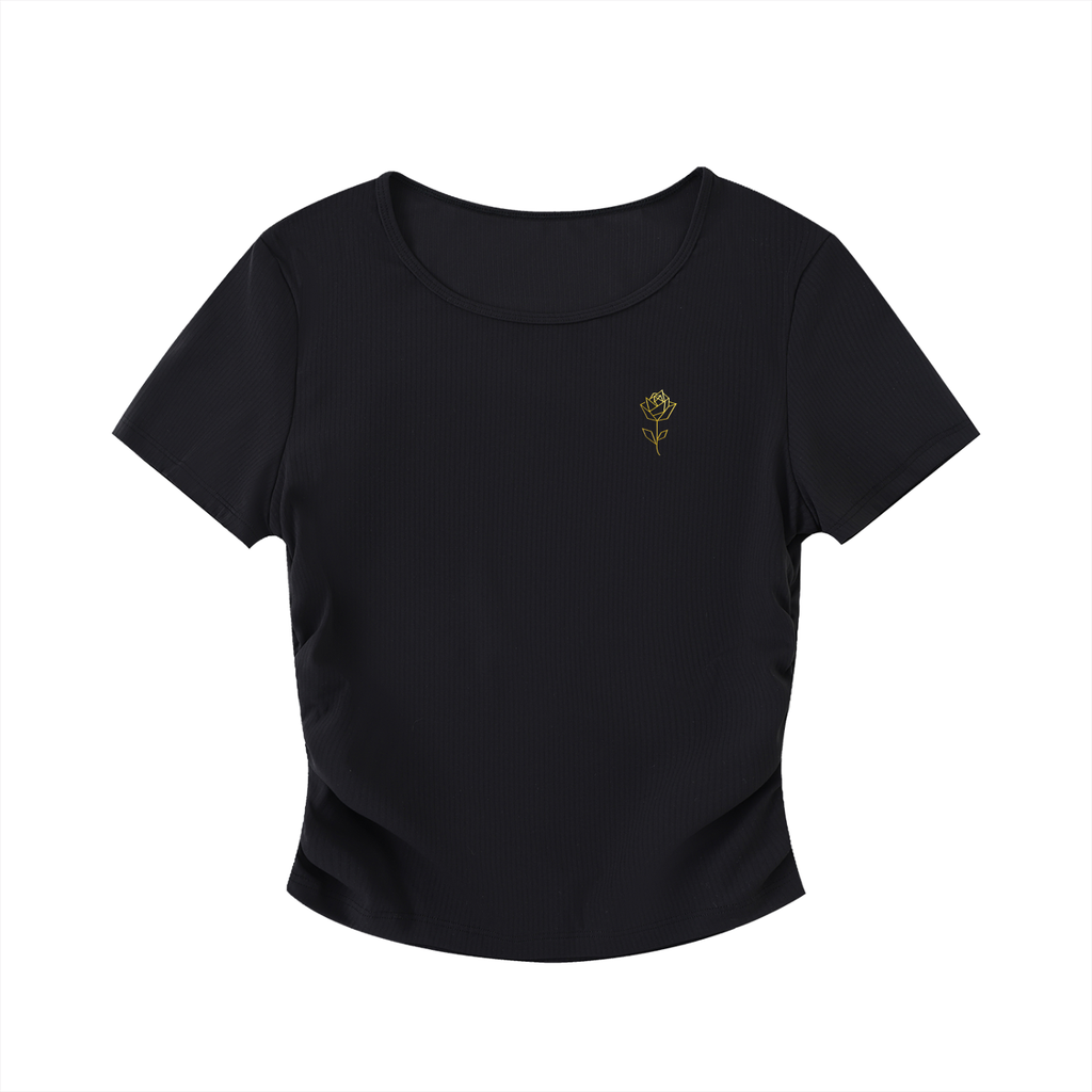OLIVIA RUCHED CROP-TOP TEE
