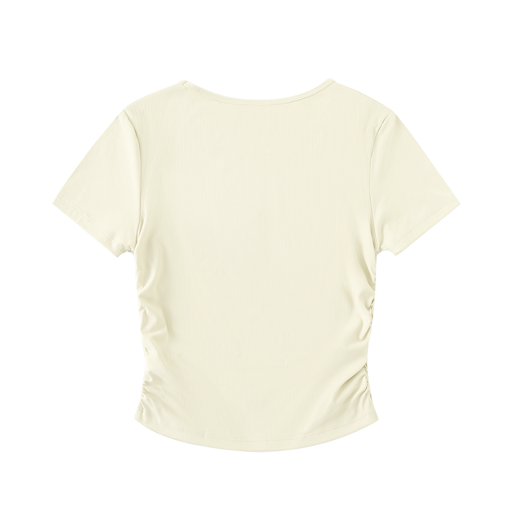 OLIVIA RUCHED CROP-TOP TEE