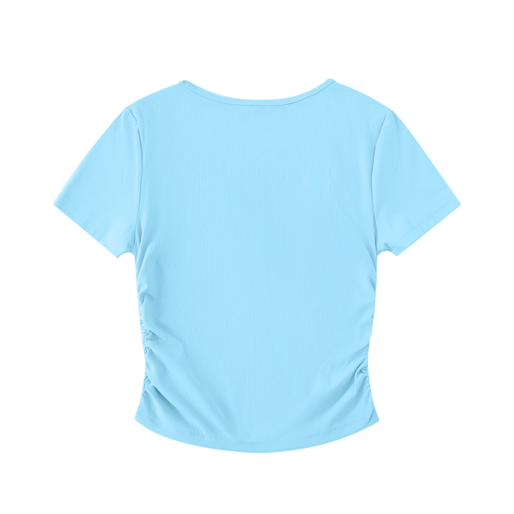 OLIVIA RUCHED CROP-TOP TEE