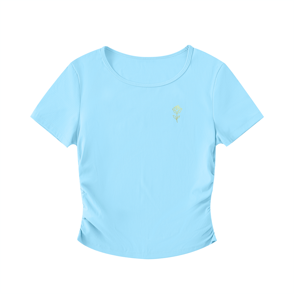OLIVIA RUCHED CROP-TOP TEE