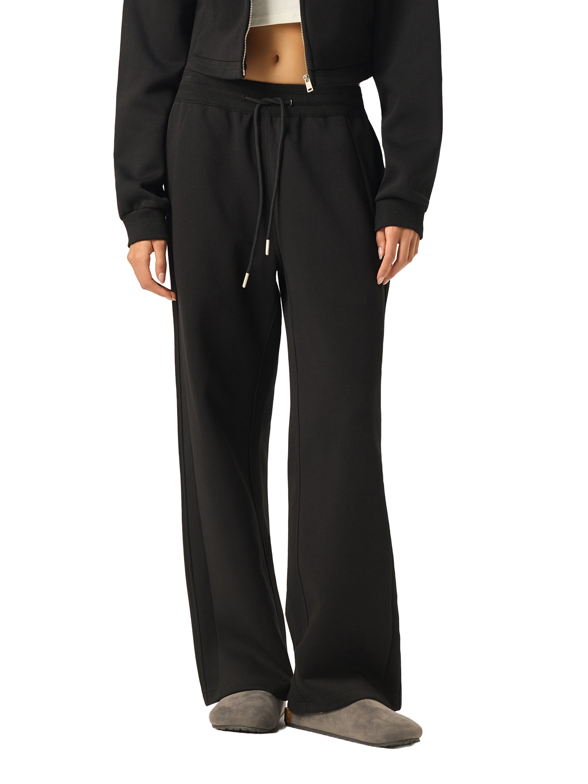 CLAIRE DRAWSTRING STRAIGHT-LEG SWEATPANTS